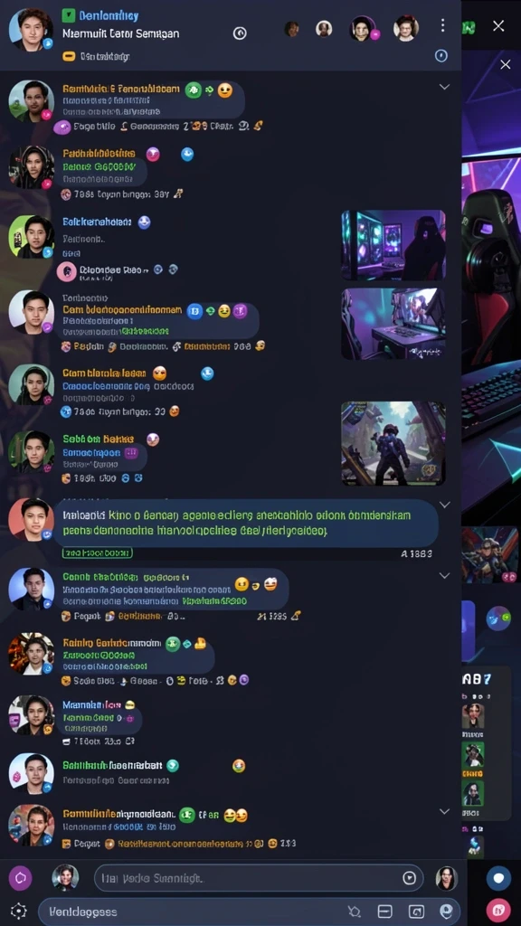 Fitur interaktif untuk berkomunikasi dengan pemain lain.