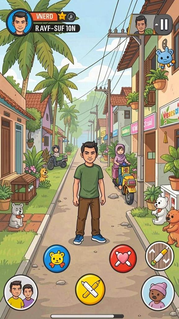 Karakter dengan desain unik dan menarik.