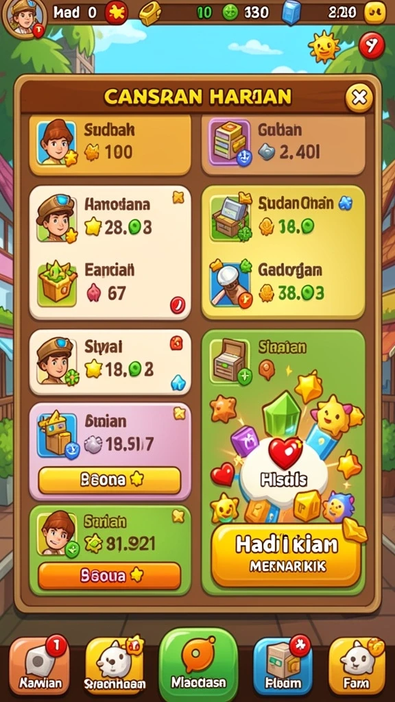 Level menantang dengan beragam rintangan seru.