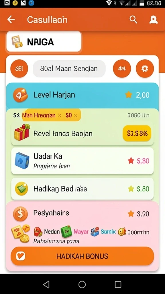Tantangan menarik di setiap level yang harus diatasi.