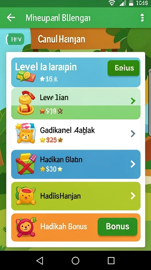 Tampilan grafis yang memukau di level permainan.